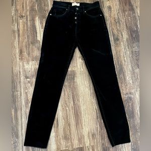 Free People Olivia Velvet High Rise Skinny Jeans Black 26